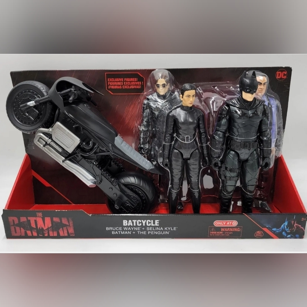 SpinMaster Collectable Batman Batcycle Batman Penguin Selina Bruce DC COMICS